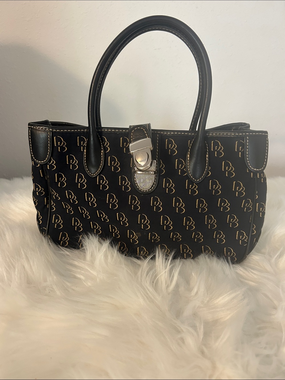 Black & Gold Monogram Tote Bag.  Small -Medium 💕